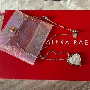 By Alexa Rae Bar December Mystery Box Mother of Pearl Silver Heart Locket NWT